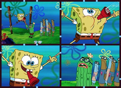 Jellyfish, Cucumber and SpongeBob Are Three Cartoon Characters